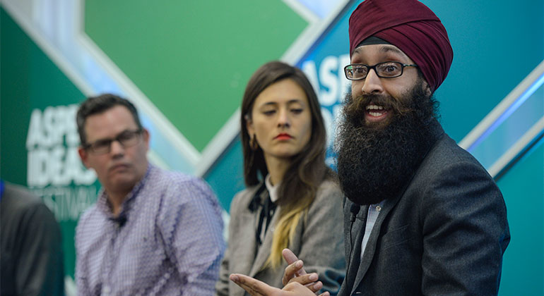 Prabhjot Singh, MD, PhD, in the panel discussion "Creating Value on the Fringe: Social Entrepreneurs."