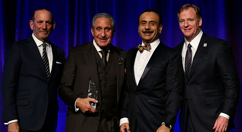 Don Garber, Dr. Tewari, Arthur Blank, Roger Goodell