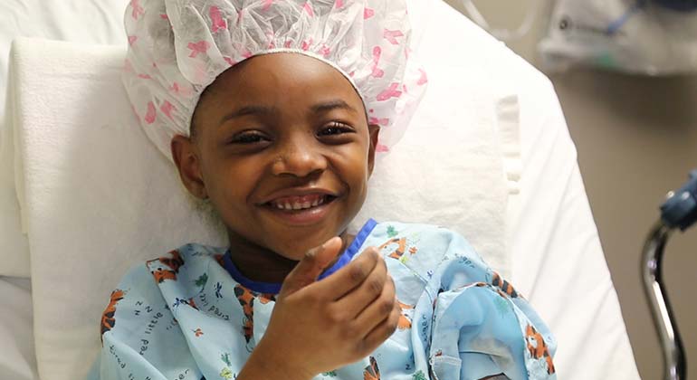 Image of eight year old girl before surgery