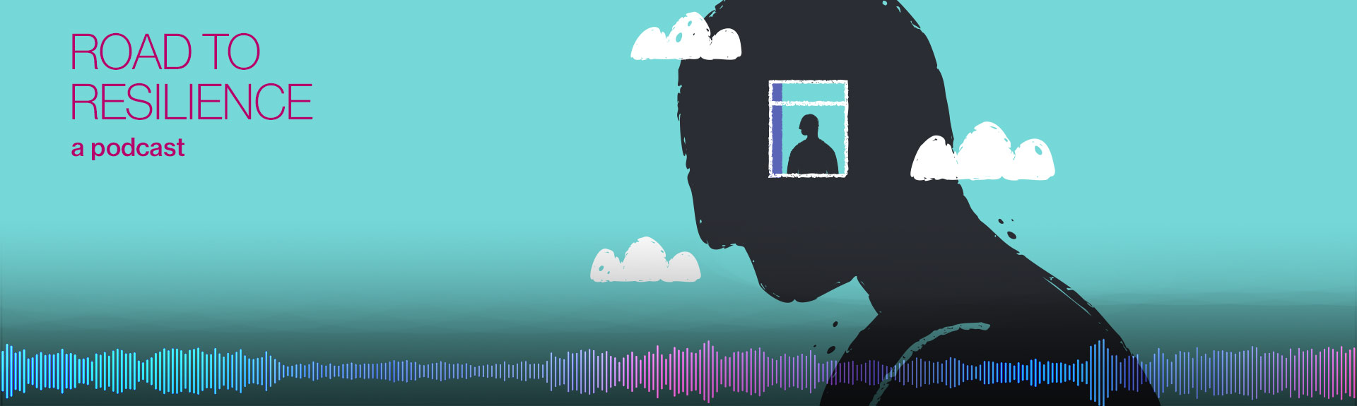 silouette of a head hanging down in the clouds