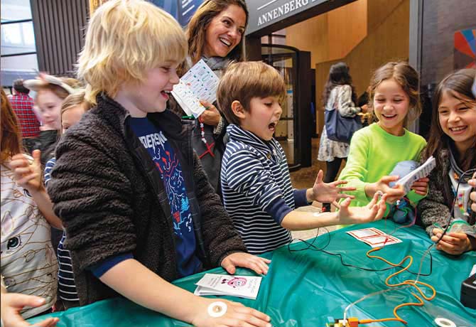 A photo showing the Seventh Annual Brain Awareness Fair, which drew nearly 500 participants, including New York City schoolchildren, along with their parents and teachers.