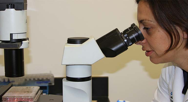 doctor using microscope