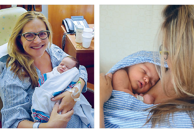 Emily and her new daughter, whose diapers are being used in a research study