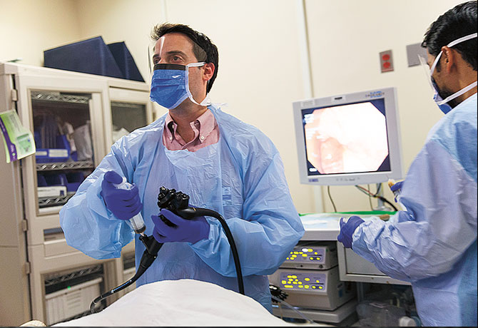 Ari Grinspan, MD, performs a fecal microbiota transplant at The Mount Sinai Hospital