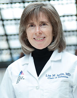 A portrait of Lisa M. Satlin, MD, Herbert H. Lehman Professor and Chair, Jack and Lucy Clark Department of Pediatrics, and Pediatrician-in-Chief, Kravis Children’s Hospital at Mount Sinai.