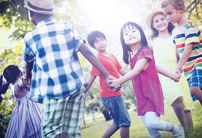 A picture of young children playing
