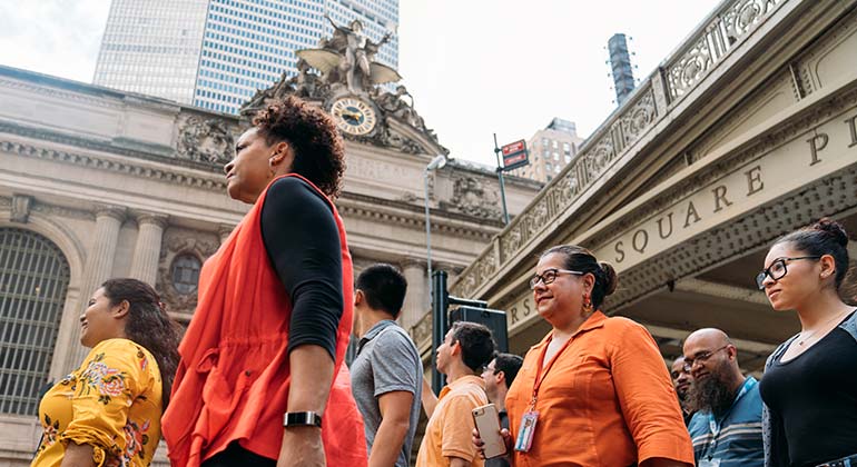 Walking group at Grand Central