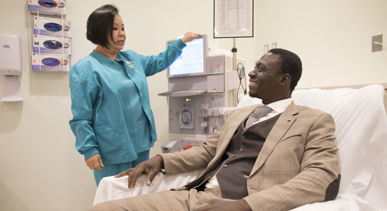 Doctor with her patient in the office