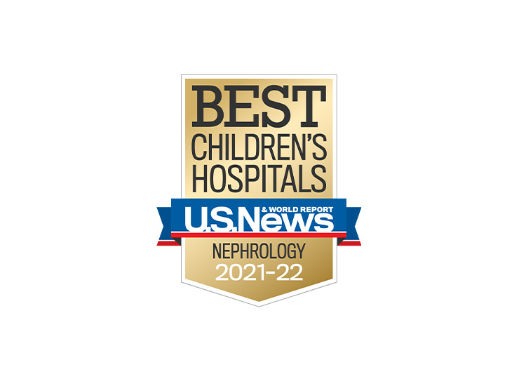 Photo of 2021-2022 US News Best Children’s Nephrology badge 