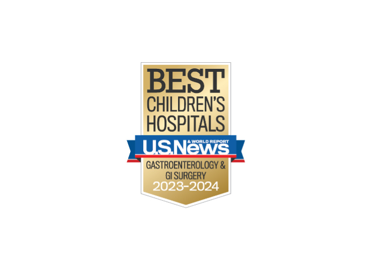 Photo of 2022-2023 US News Best Children’s Gastroenterology & GI Surgery badge 