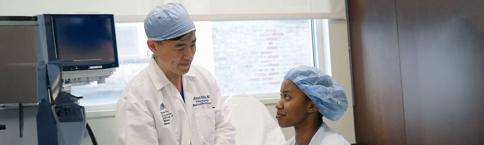 doctor and patient prepped for Balloon Sinuplasty procedure