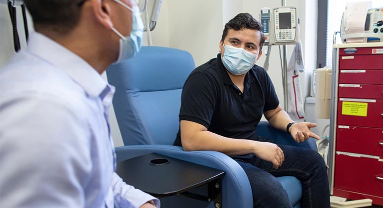 patient talks with doctor