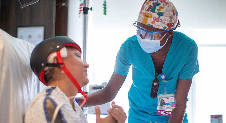 Image of nurse with patient