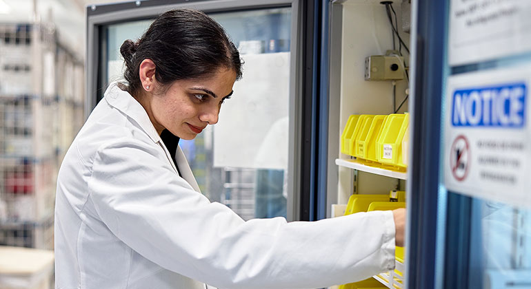 Image of researcher in lab