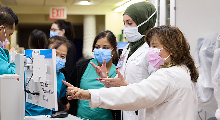 group of ICU doctors