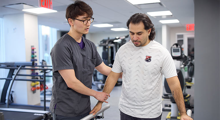 patient in physical therapy session to improve walking