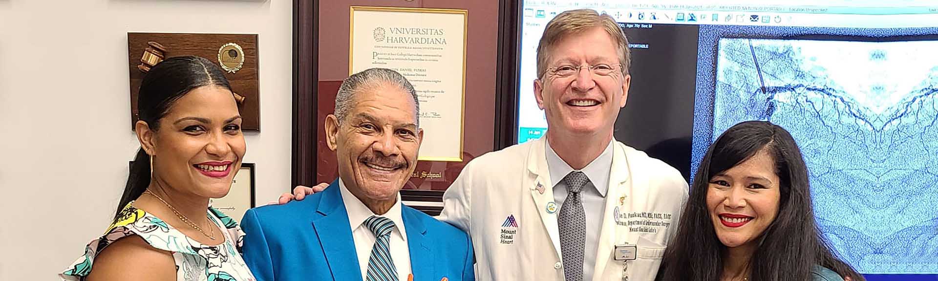 image of Rolando Perez, family, and physician