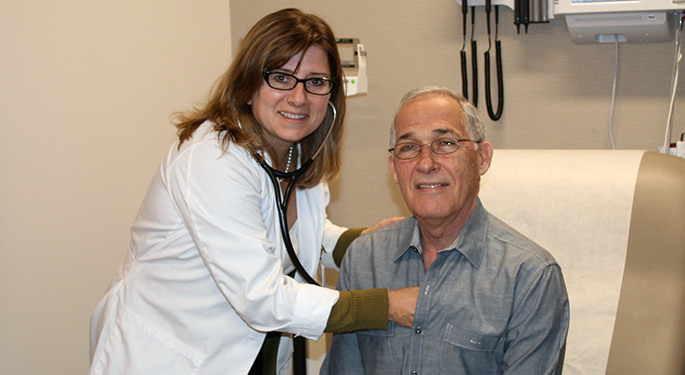 Female doctor with patient