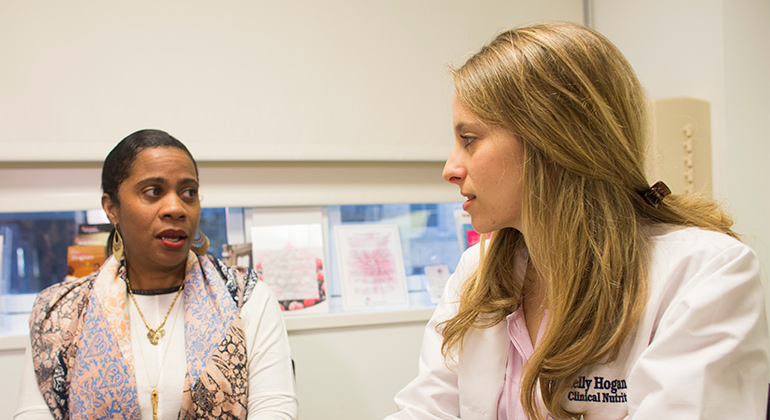 Photo of patient and doctor