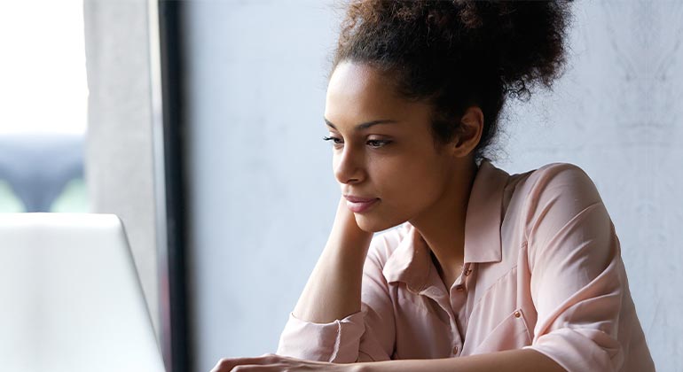 Woman on computer