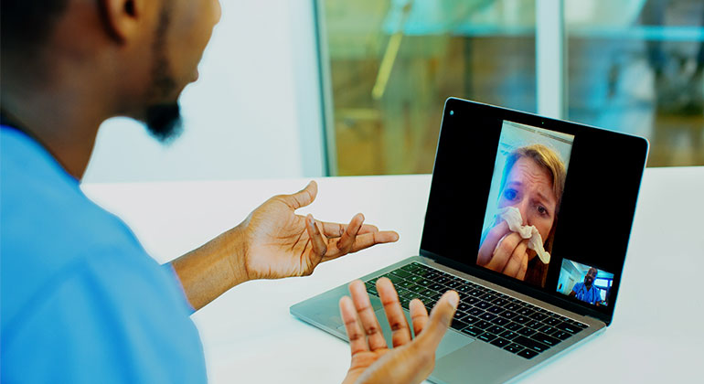 Doctor providing telemedicine