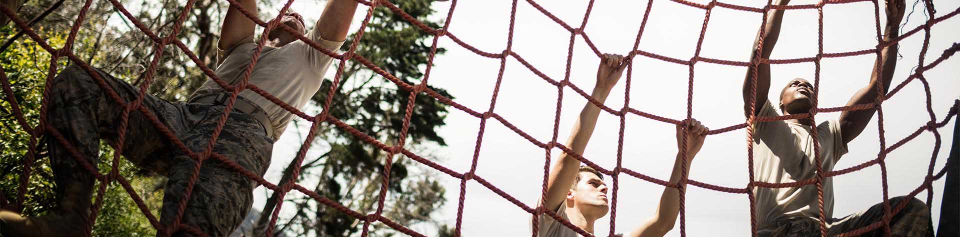 Marines doing obstacle course