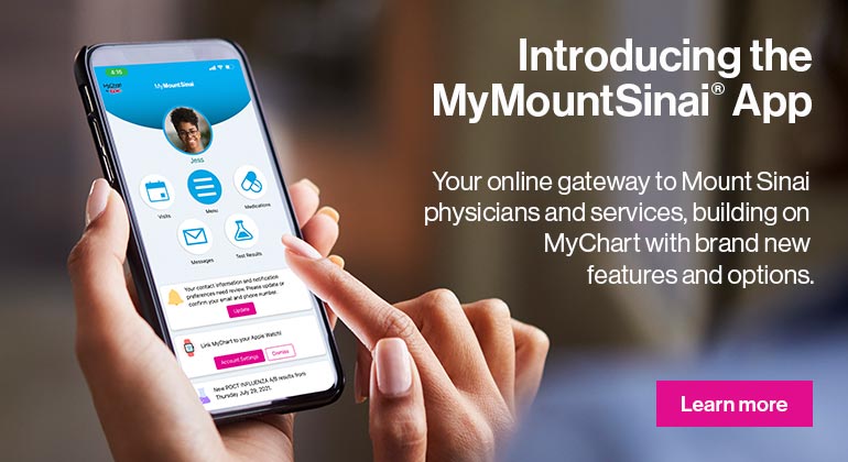 PErson using MyMountSinai App