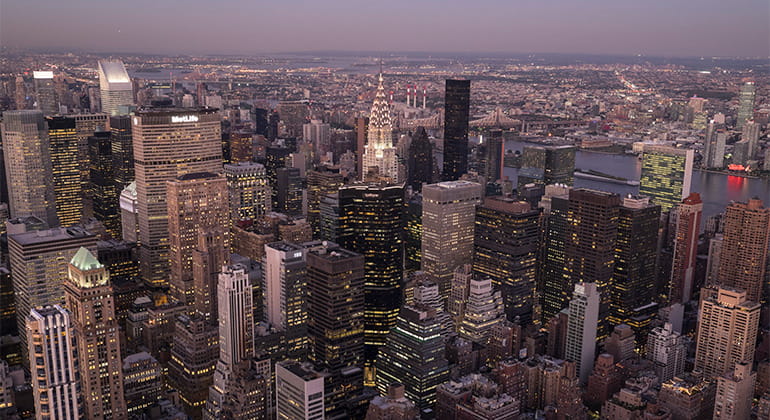 Aerial view of New York