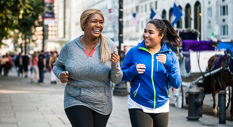 image of 2 healthy women jogging