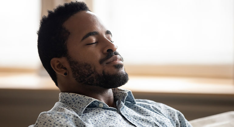 Man practicing mindfulness