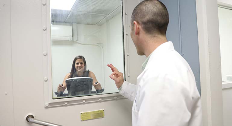 Doctor and patient during test