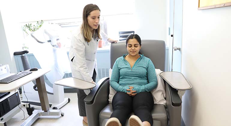 Doctor examining patient