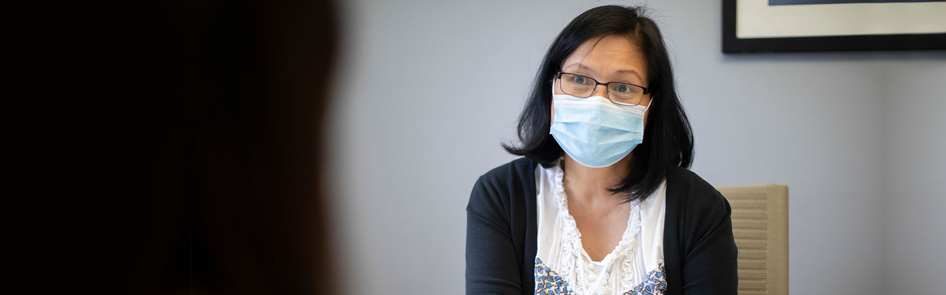 Patient in a mask