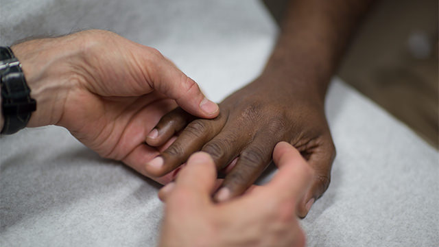 Doctor examining patient