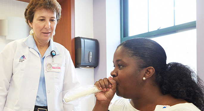 Dr. Wright and patient