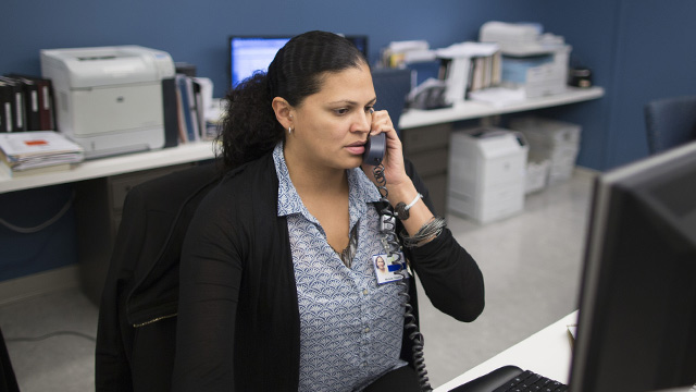 administrative support woman on phone