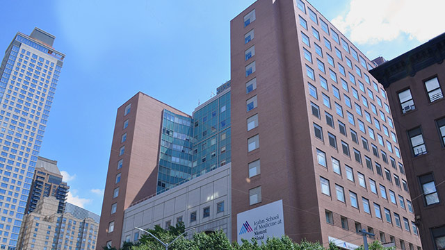 front of Icahn School of Medicine at Mount Sinai building